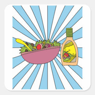 Sticker Carré Robe à salade rétro