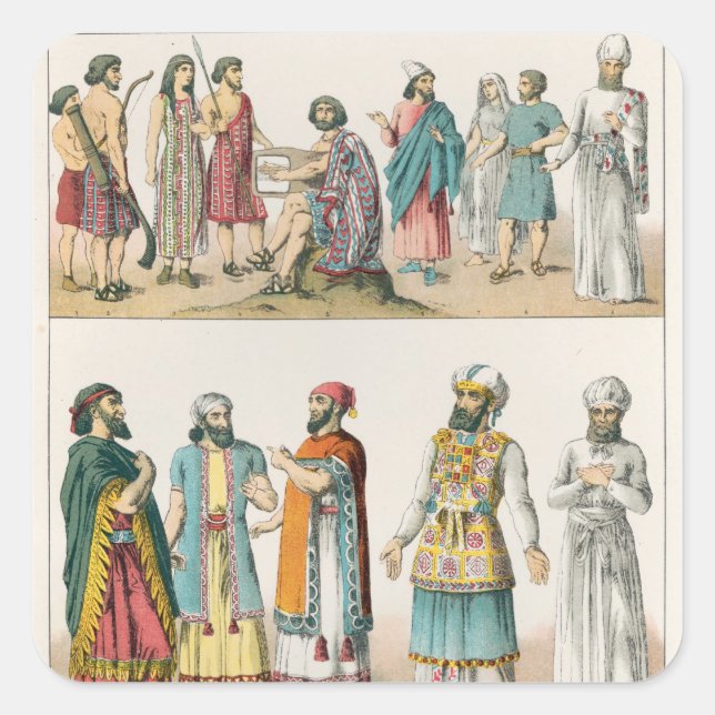 Sticker Carré Robe asiatique précoce, de 'Trachten der (Devant)