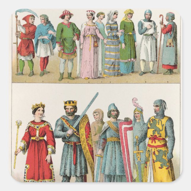 Sticker Carré Robe française (Devant)