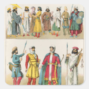 Sticker Carré Robe persane, de "der Voelker de Trachten", 1864