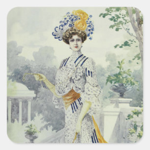Sticker Carré Robe Vintage Victorienne