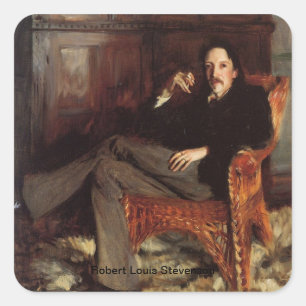 Sticker Carré Robert Louis Stevenson Portrait