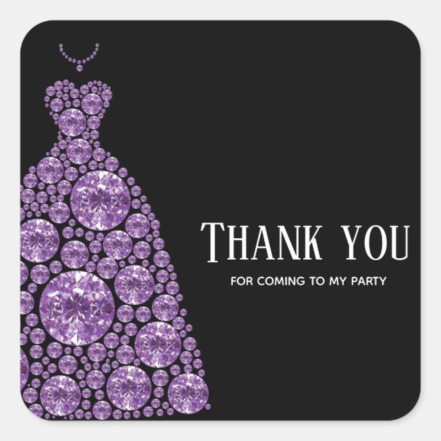 Sticker Carré Robes Diamant Glam Gown (Devant)