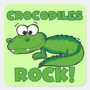 Sticker Carré Roche de crocodiles