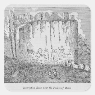 Sticker Carré Roche d'inscription, près du pueblo de Zuni