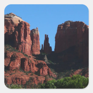 Sticker Carré Rocher de la Cathédrale à Sedona Arizona Monument