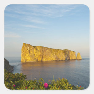 Sticker Carré Rocher Perce (Perce Rock), Québec, Canada.
