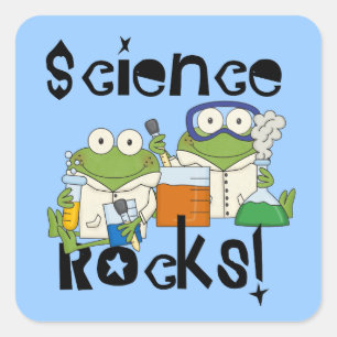 Sticker Carré Roches de la Science de grenouilles