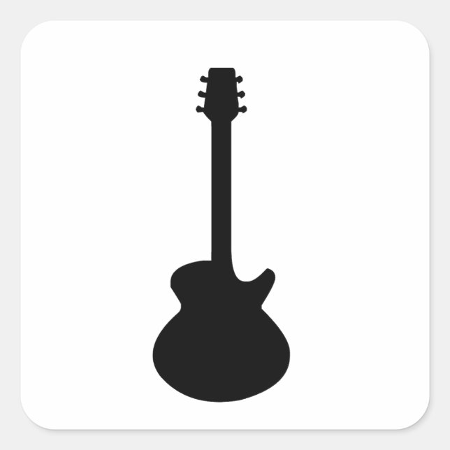 Sticker Carré Rock and Roll guitare électrique et acoustique (Devant)