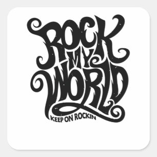 Sticker Carré Rock my World