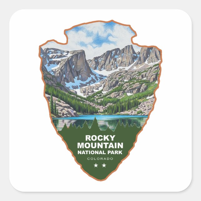 Sticker Carré Rocky Mountain National Park Colorado Arrowhead (Devant)