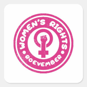 Sticker Carré Roevember des droits des femmes - rose Vintage