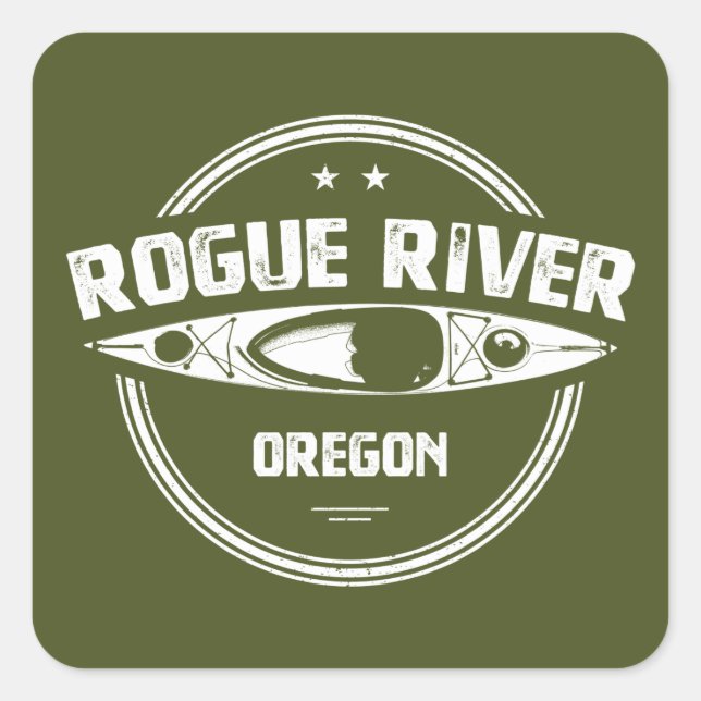 Sticker Carré Rogue River, Oregon (Devant)