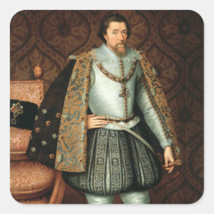 Sticker Carré Roi James Ier d'Angleterre (1566-1625) (huile sur 