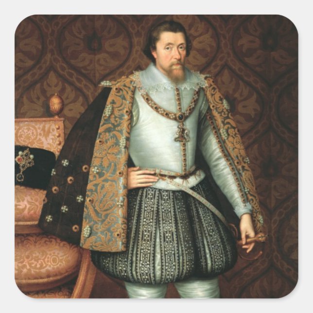 Sticker Carré Roi James Ier d'Angleterre (1566-1625) (huile sur  (Devant)