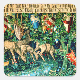 Sticker Carré Roi médiéval Arthur William Morris
