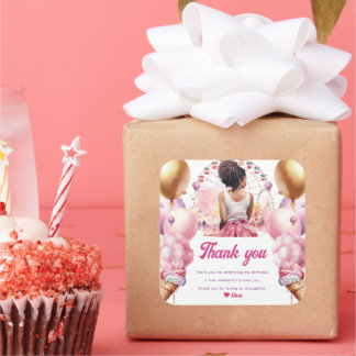 Sticker Carré Rollercoaster Party Aquarelle africaine-américaine