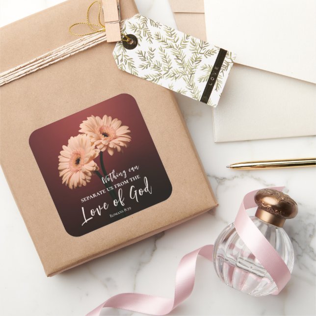 Sticker Carré Romains 8 39 Amour de Dieu Bible chrétienne Verse (Cadeaux)