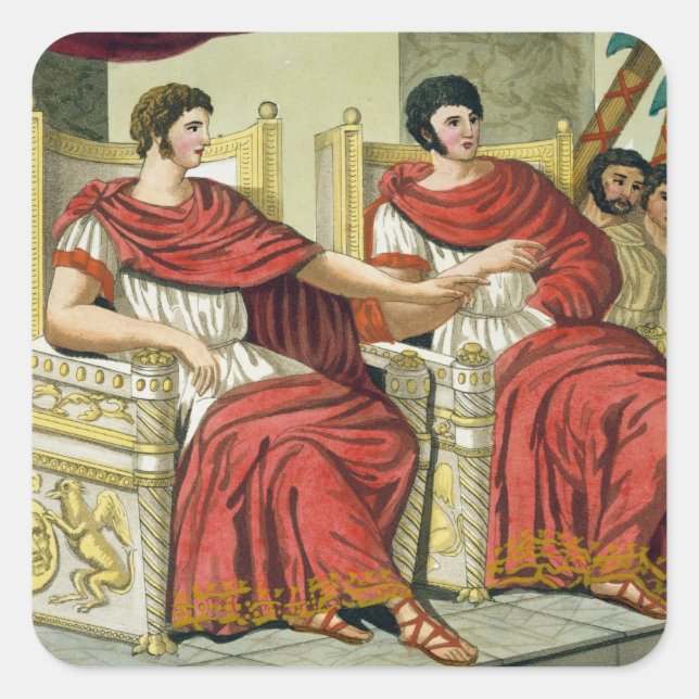 Sticker Carré Roman Consuls, from 'L'Antica Roma', 1825 (colour (Devant)