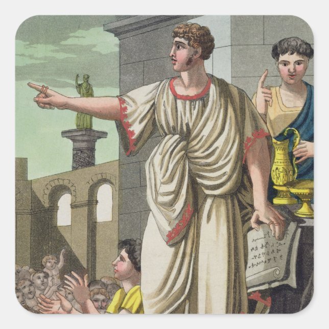 Sticker Carré Roman Orator, from 'L'Antica Roma', 1825 (Devant)