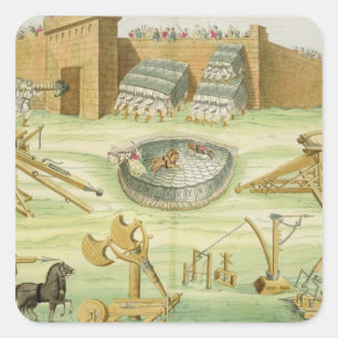 Sticker Carré Roman Soldiers Vaineging a Town, plate 23B, class