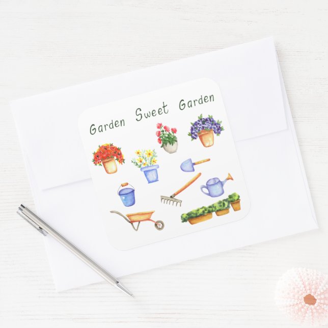 Sticker Carré Romantique J'aime mes semelles Minimaliste Cute (Enveloppe)