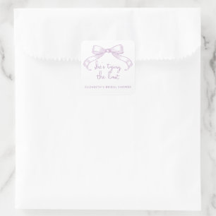 Sticker Carré Romantique Sketched Bow Lilac She's Tying the Knot