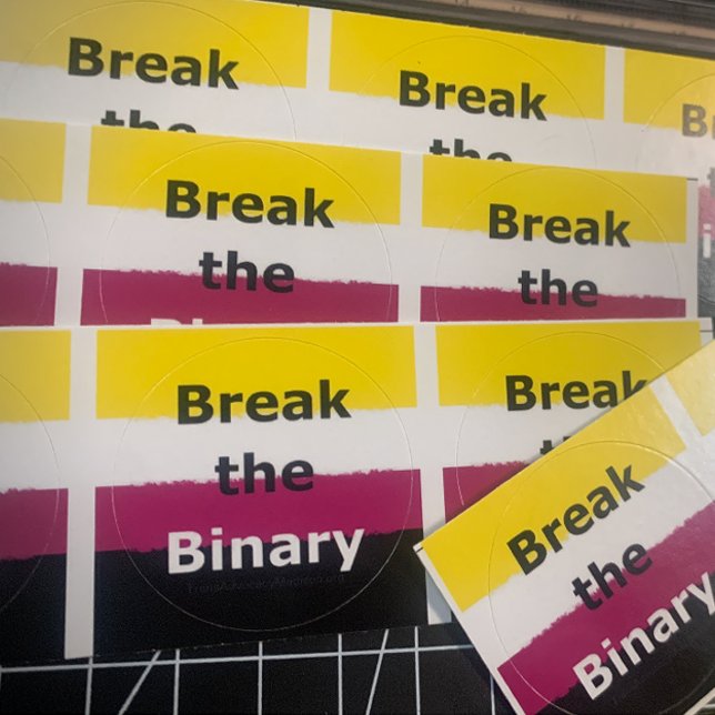 Sticker Carré Rompre le binaire (Créateur téléchargé)