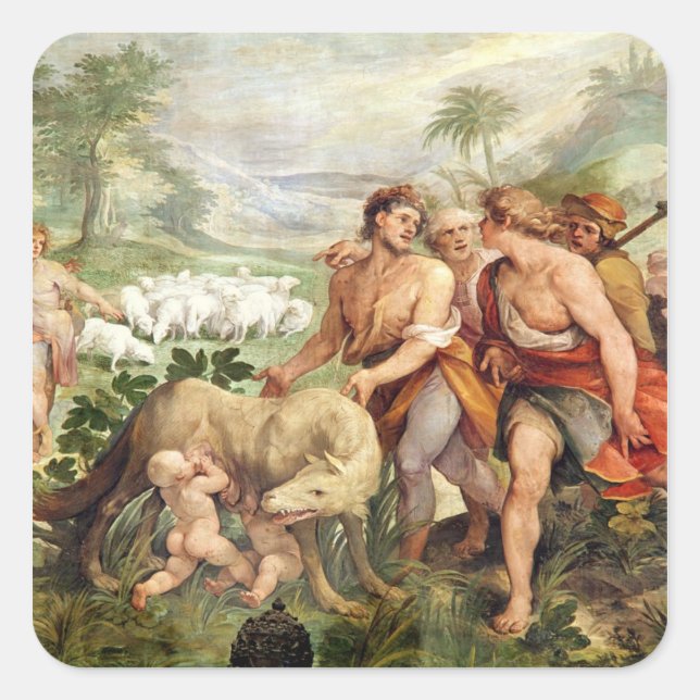 Sticker Carré Romulus sucé par la louve (Devant)