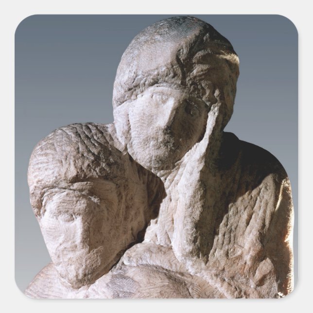 Sticker Carré Rondanini Pieta, détail des têtes du Christ (Devant)