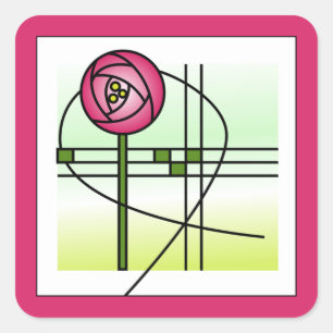 Sticker Carré Rose de Glasgow