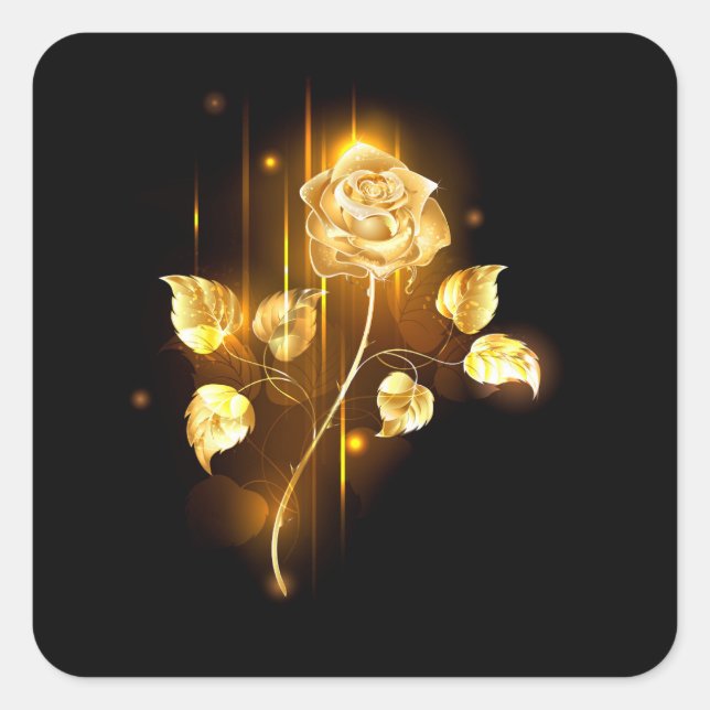 Sticker Carré Rose d'or ( rose d'or ) (Devant)