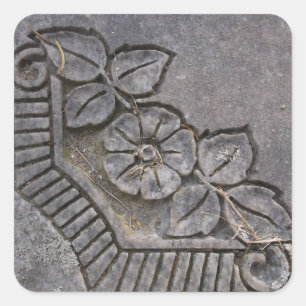 Sticker Carré Rose en pierre