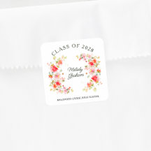 Rose Floral Rouge Orange Clair Classe de Diplômé