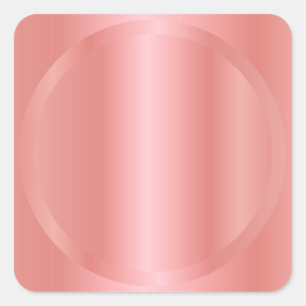 Sticker Carré Rose Gold Élégant Personnalisé Texte Vierge