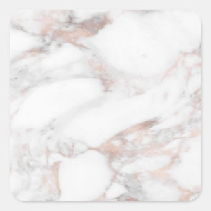 Sticker Carré Rose Gold Marble Moderne Elegant Blank Modèle
