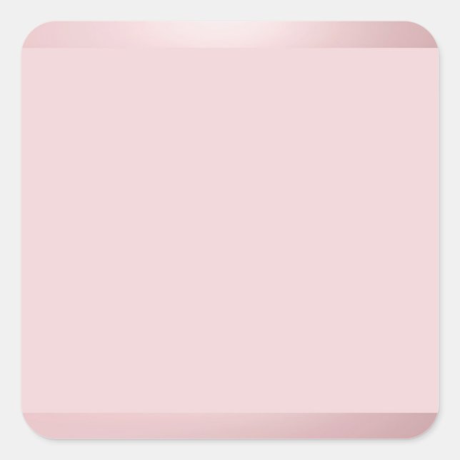 Sticker Carré Rose Gold Modèle Vierge Ajoutez Votre Texte Élégan (Devant)