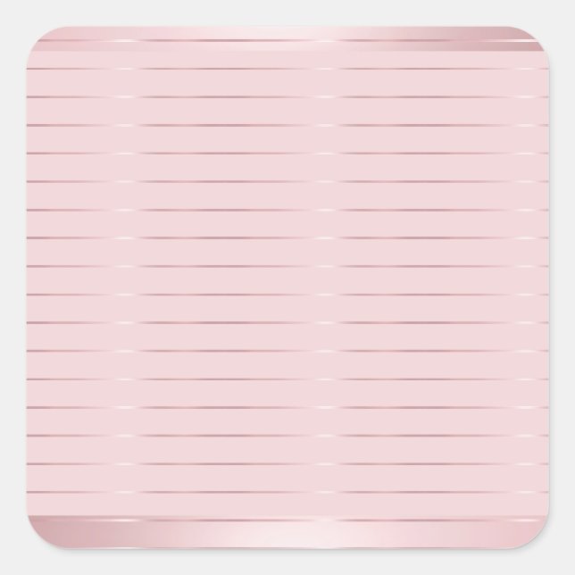 Sticker Carré Rose Gold Moderne Élégant Modèle Vierge Tendance (Devant)