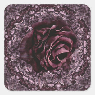 Sticker Carré Rose Mandala