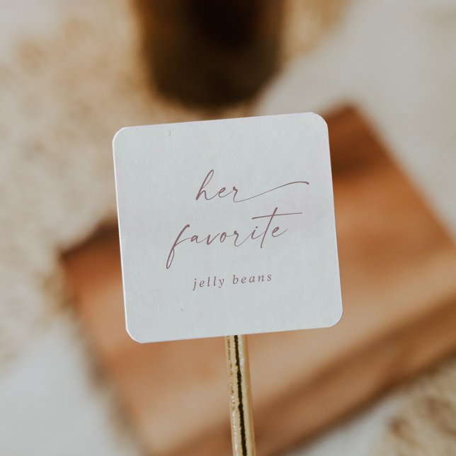 Sticker Carré Rose moderne Gold Script Son mariage préféré Faveu (Créateur téléchargé)