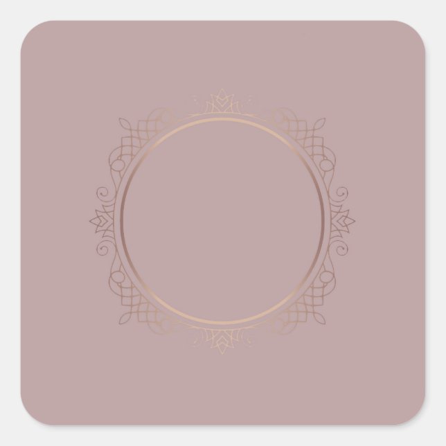 Sticker Carré Rose moderne tendance Modèle Gold Blank Ajouter un (Devant)