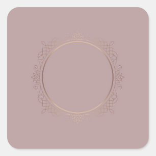 Sticker Carré Rose moderne tendance Modèle Gold Blank Ajouter un