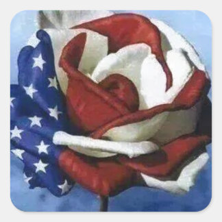 Sticker Carré Rose patriotique