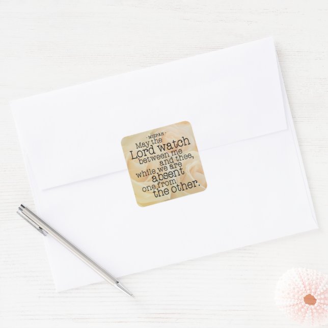 Sticker Carré Roses jaunes | Mizpah Blessing (Enveloppe)