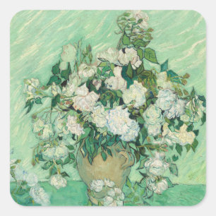Sticker Carré Roses par Vincent Van Gogh