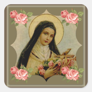 Sticker Carré Roses roses roses St. Therese