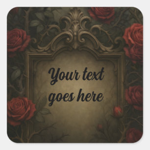 Sticker Carré Roses Rouges de Crépuscule Mariage Gothique Baroqu
