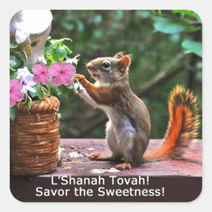 Sticker Carré Rosh Hashanah carde des cadeaux