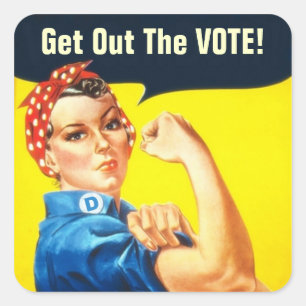 Sticker Carré Rosie l'autocollant Riveter GOTV