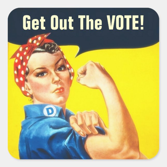 Sticker Carré Rosie l'autocollant Riveter GOTV (Devant)
